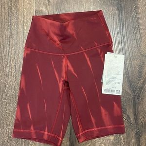 NWT Lululemon Wunder Train HR Short 8"  Fade Sun Bleached Wash Red Merlot